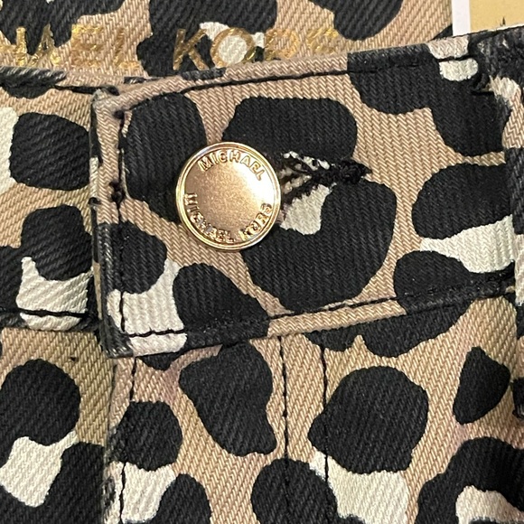 MICHAEL Michael Kors Leopard Print jean pants with gold accents - Picture 5 of 9